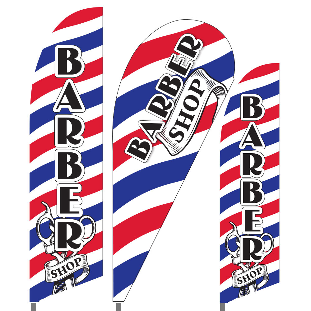 Barber Shop Feather Flag | Free Shipping | Tex Visions