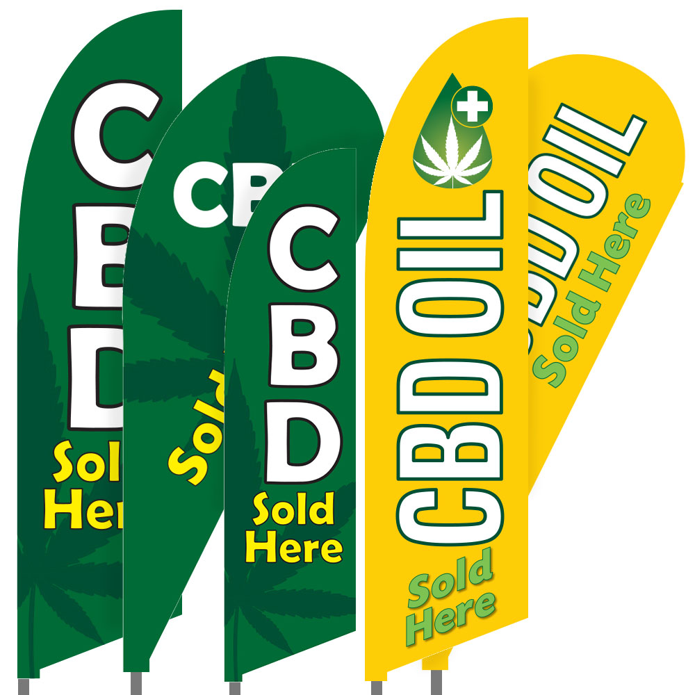 CBD Feather Flag Set Free Shipping Tex Visions