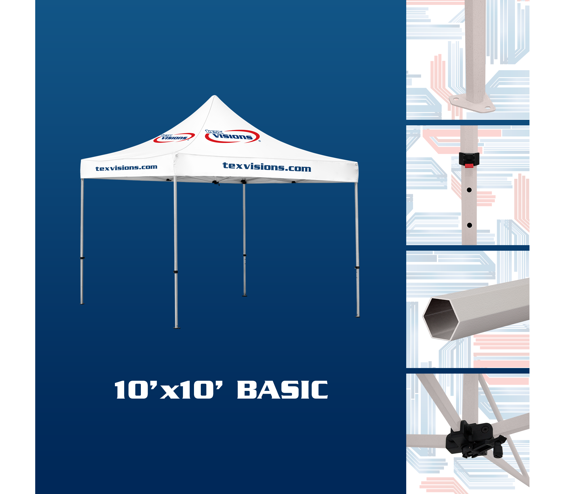 All Over Print Canopy &amp; Walls 10' x 10' | Tex Visions