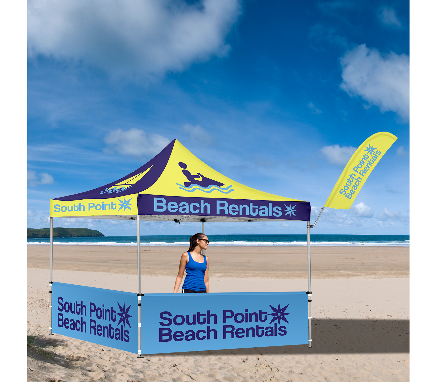 Advertising Tent Feather Flag 30° Tex Visions