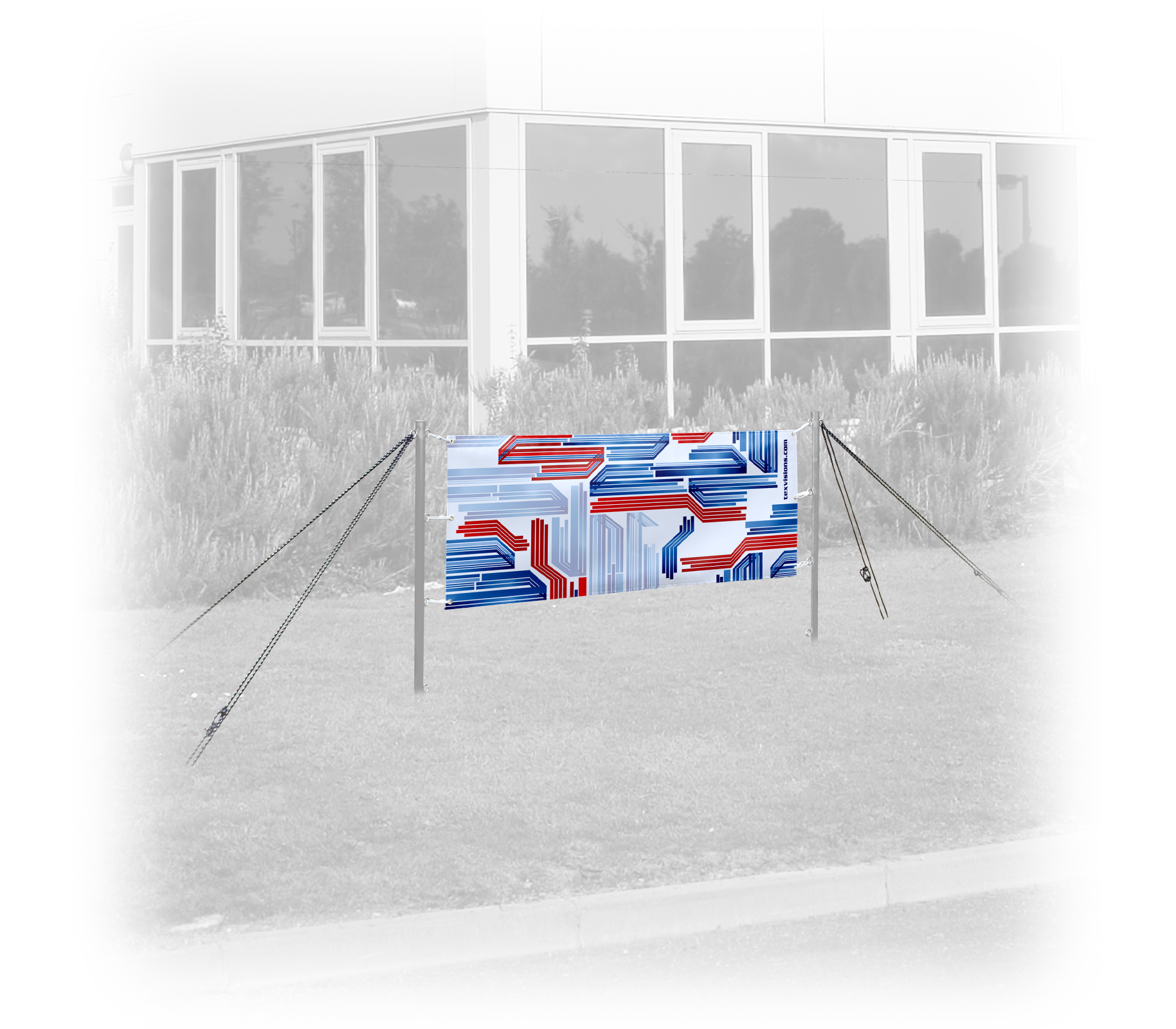 Banner with Outdoor Banner Post Set Tex Visions
